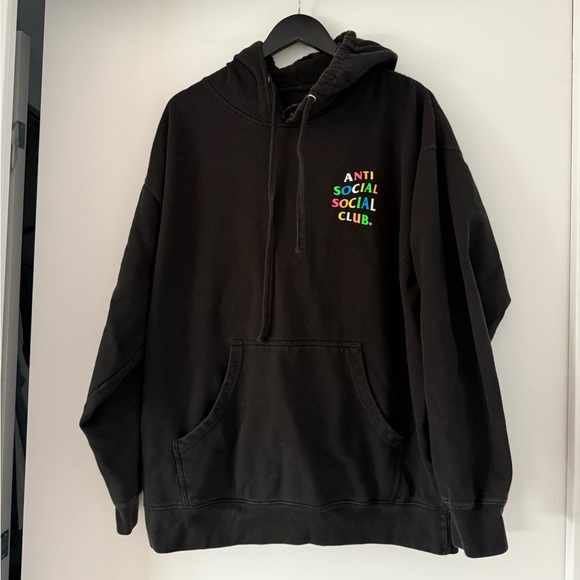 Anti Social Social Club Multicolor Black Hoodie - Picture 2 of 4